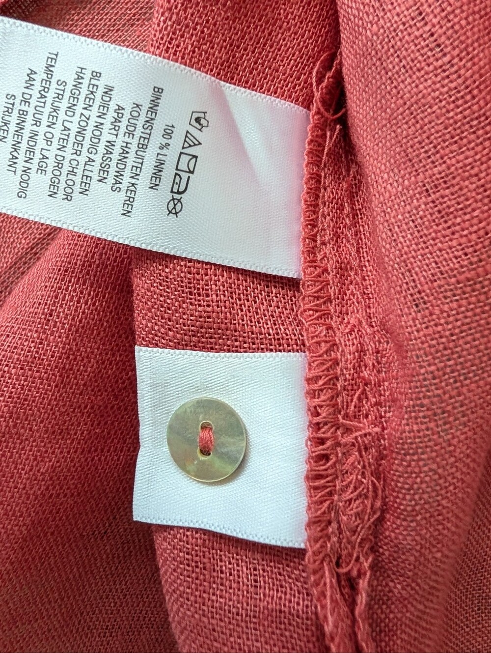 C & C California 100% Linen Rust Cap Sleeve Blouse Size M - Picture 16 of 16